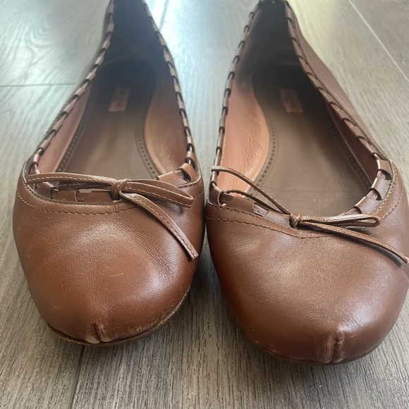 Alaia Brown Leather Flats with Bow size 8 1/2 vintage - Picture 5 of 6
